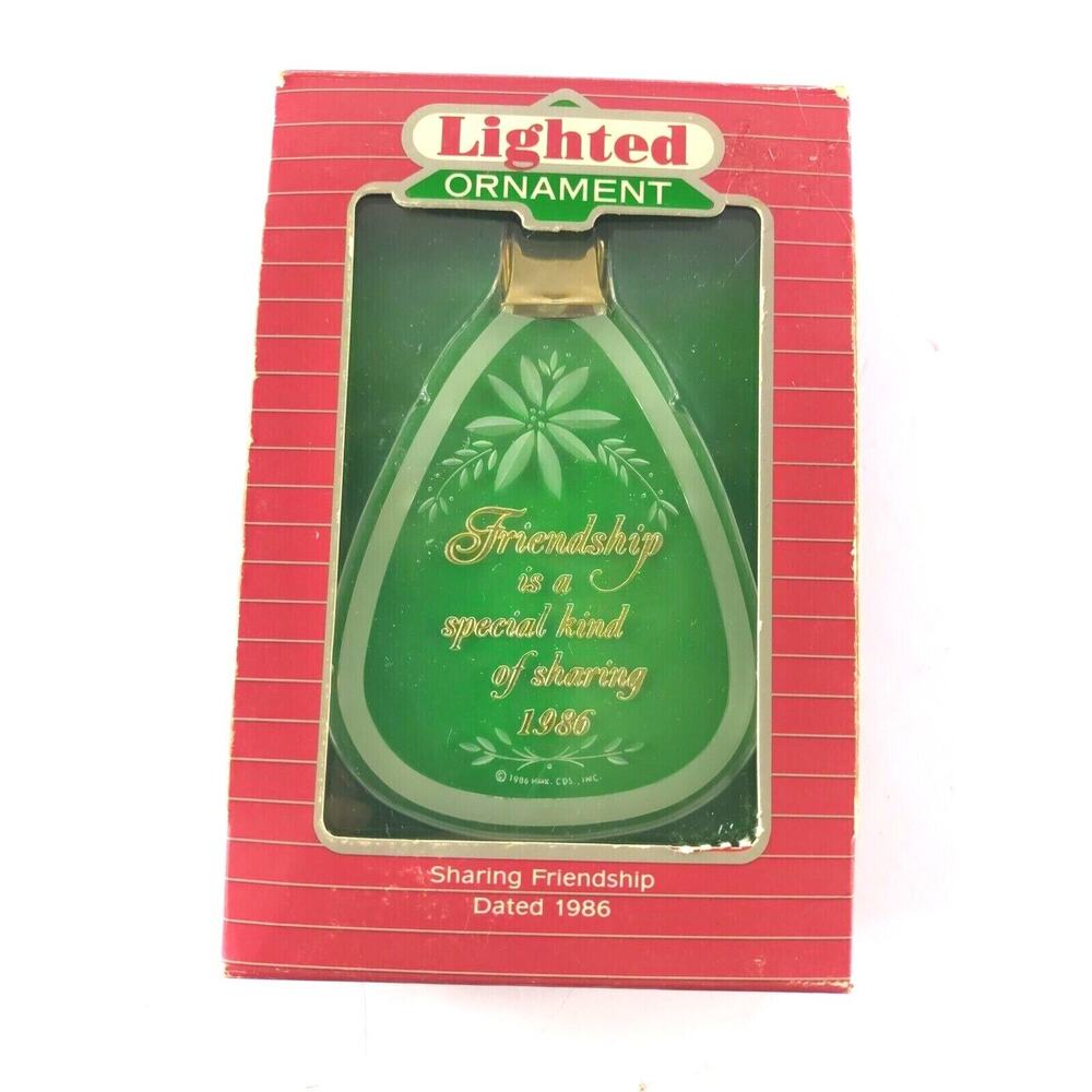 Hallmark Keepsake Lighted Ornament Friendship Is A Special Kind Of Sharing 1986